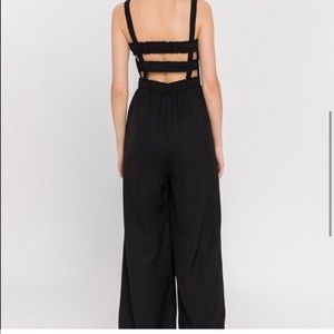 English Factory Black Caged Back Jumpsuit SZ M